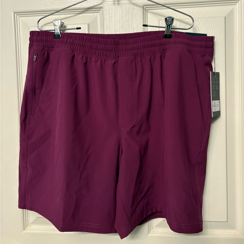 Nwt Mens Vrst All In Shorts 7" Unlined Xl Black Cherry $54 (Maroon)